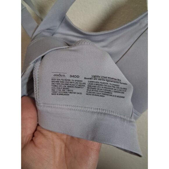 NWT Auden Bra Lined Wirefree Gray Women's Size 34DD - Picture 5 of 5